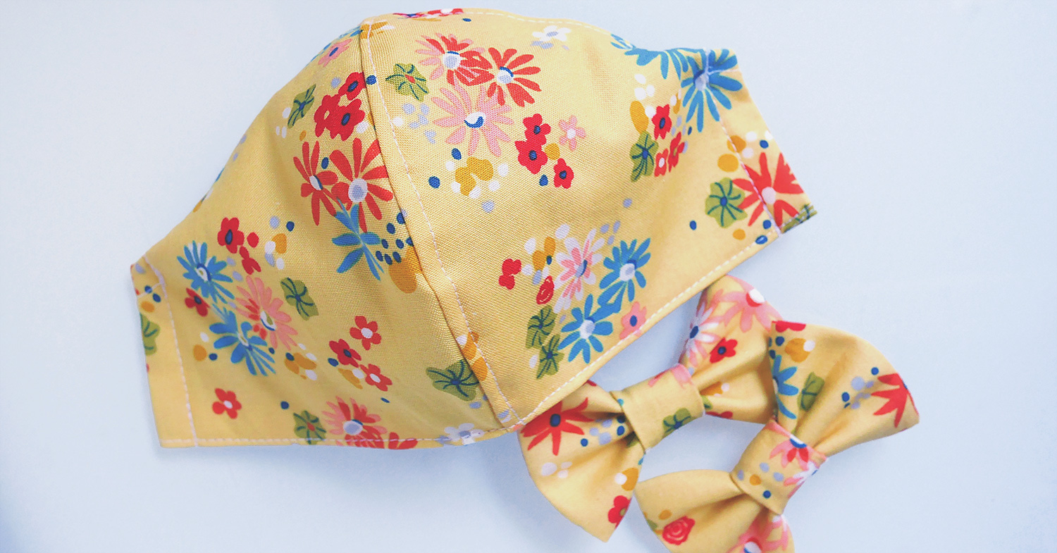 Reusable Fitted Face Masks – Pocket Full of Posies (Yellow)