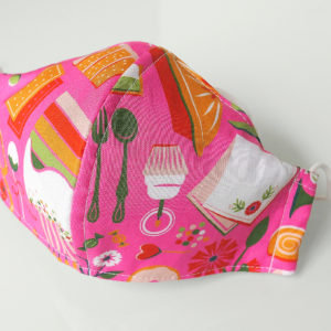 Triple Layer Fitted Face Mask - Sweet Treats in Pink
